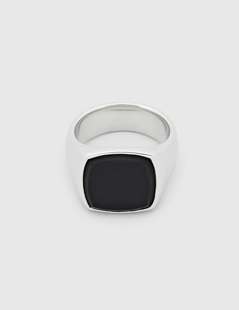 TOM WOOD - Cushion black onyx sølvring | Høyer