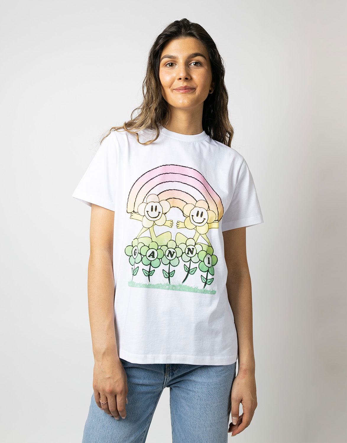 Basic Jersey Rainbow Relaxed T-shirt Bright White